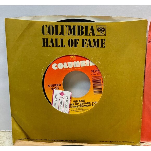 Wham! 45 Record Lot of 4 Pop Freedom Wake Me Up Edge of Heaven Blue - Picture 6 of 8